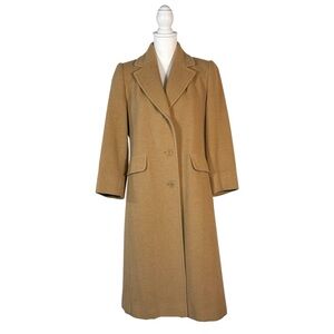 90s Camel Hair Coat Women’s 4P Petite Classic Chic Preppy Bromley Collection‎
